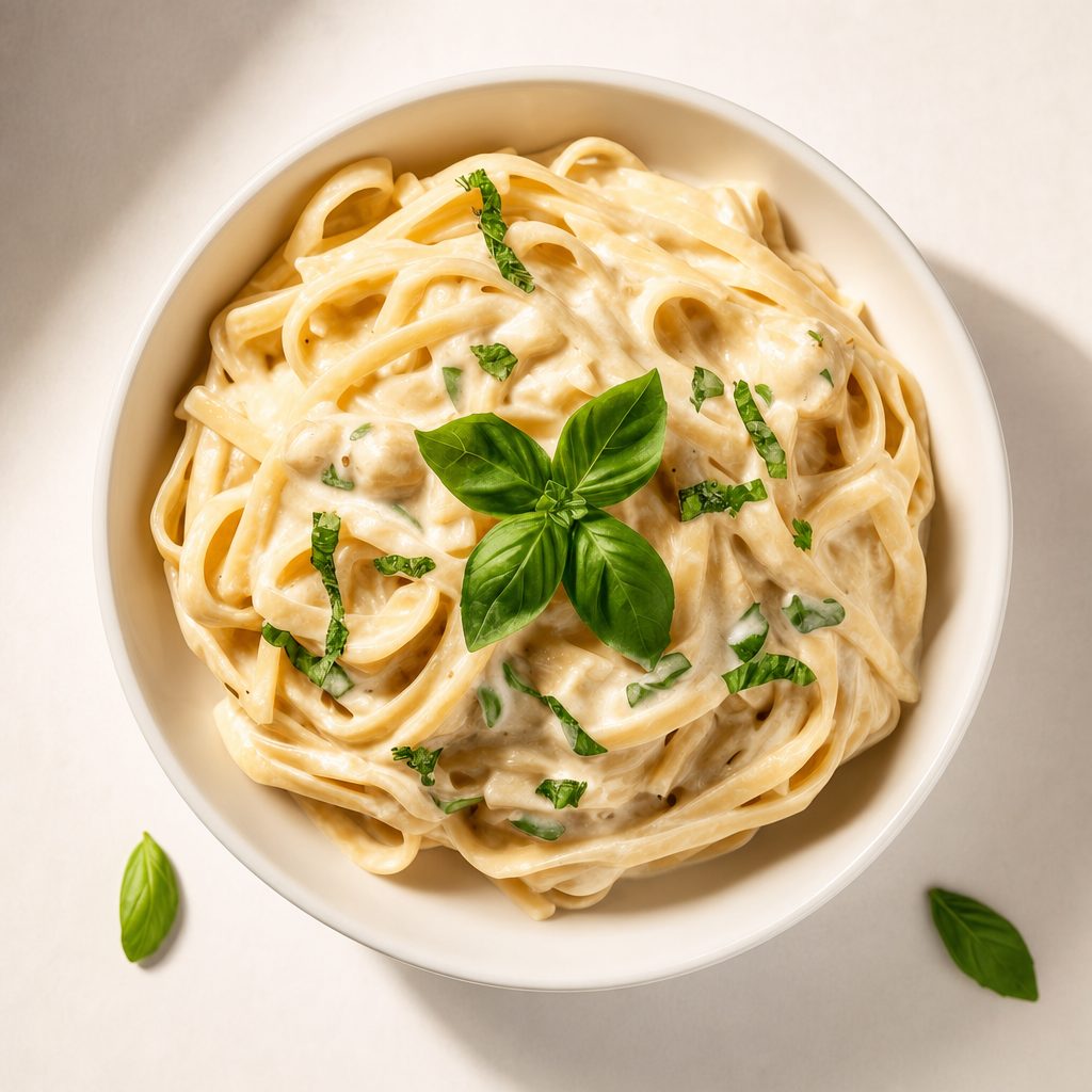 Fettuccine Alfredo Pasta.