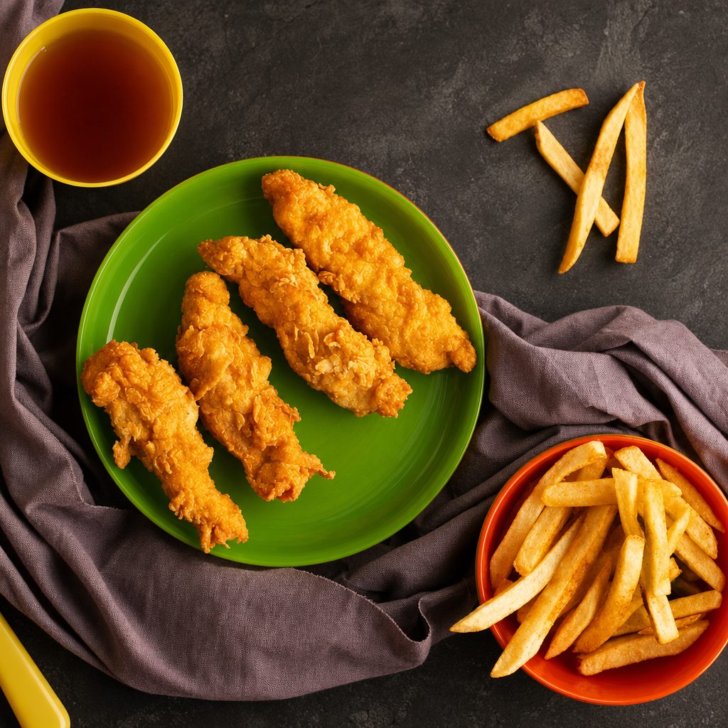 Kids Chicken Tenders & Fries.