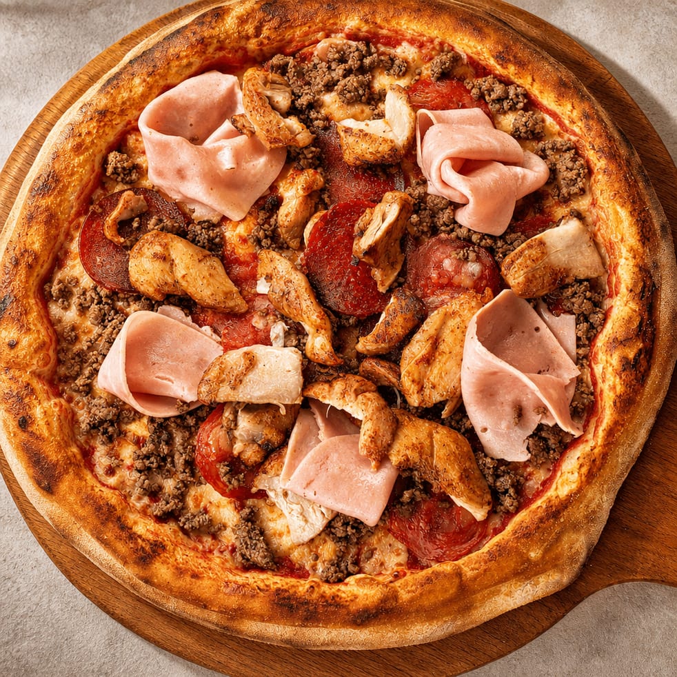 10" Cauliflower Meat Lovers Pizza.