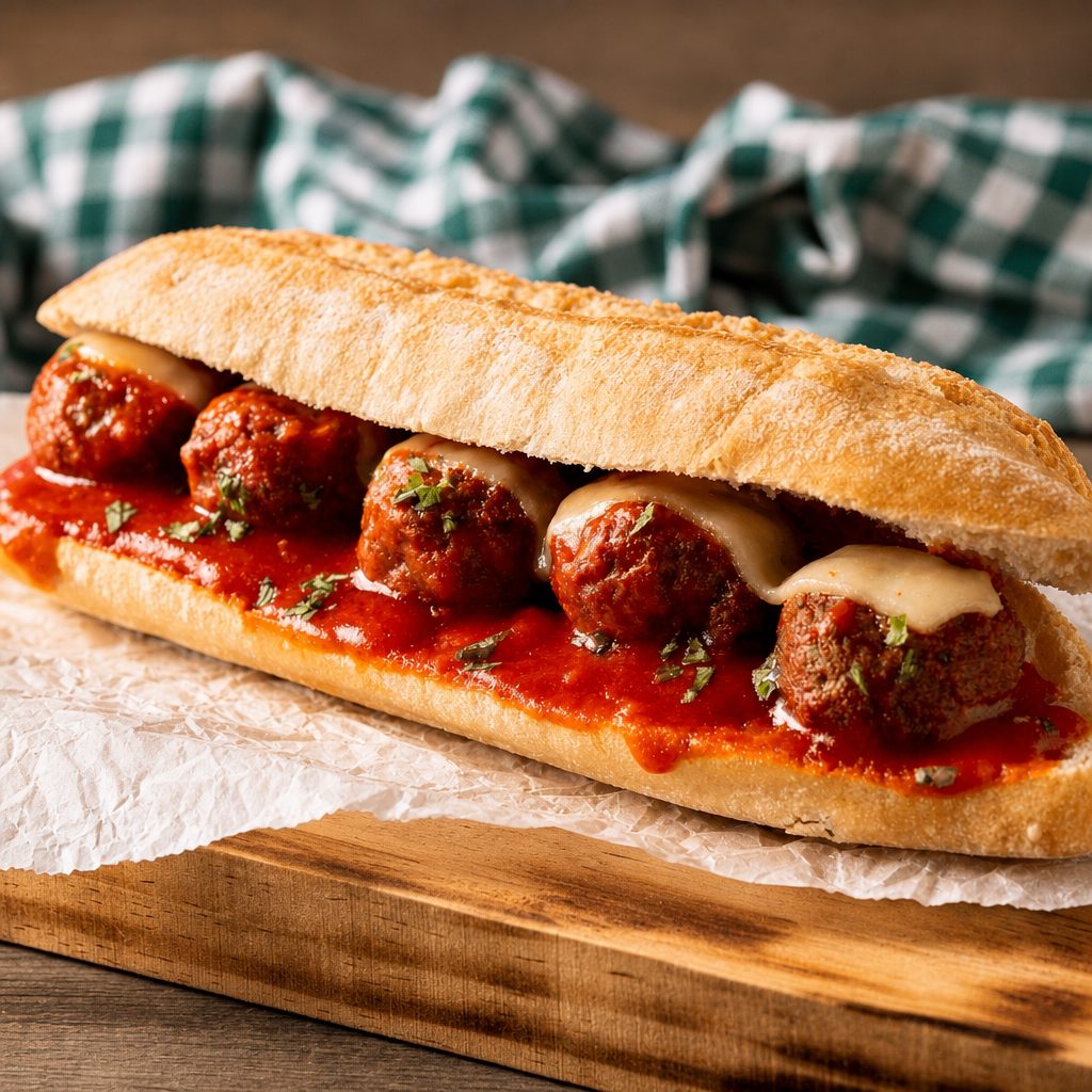 Meatball Parmesan Hero.